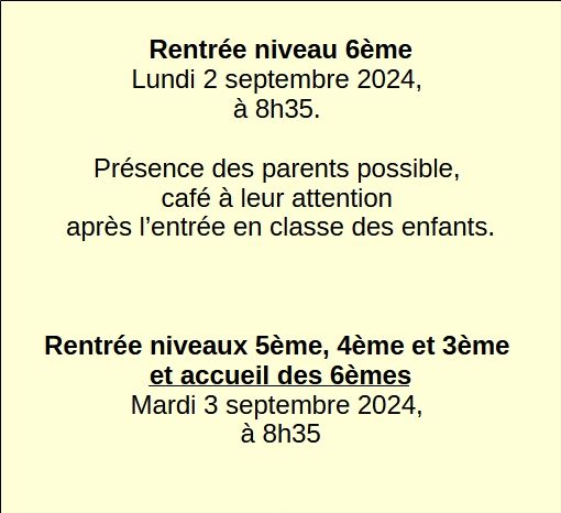 Rentrée, Réunions et fournitures